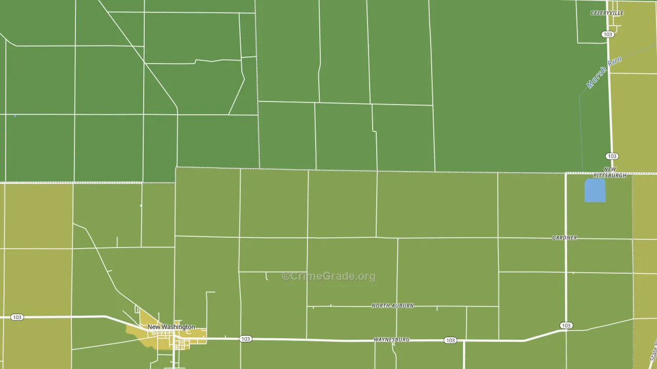 North Auburn, OH Map of Arson Rates