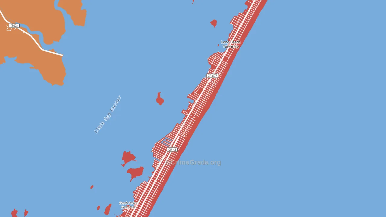 North Beach Haven, NJ Map of Arson Rates