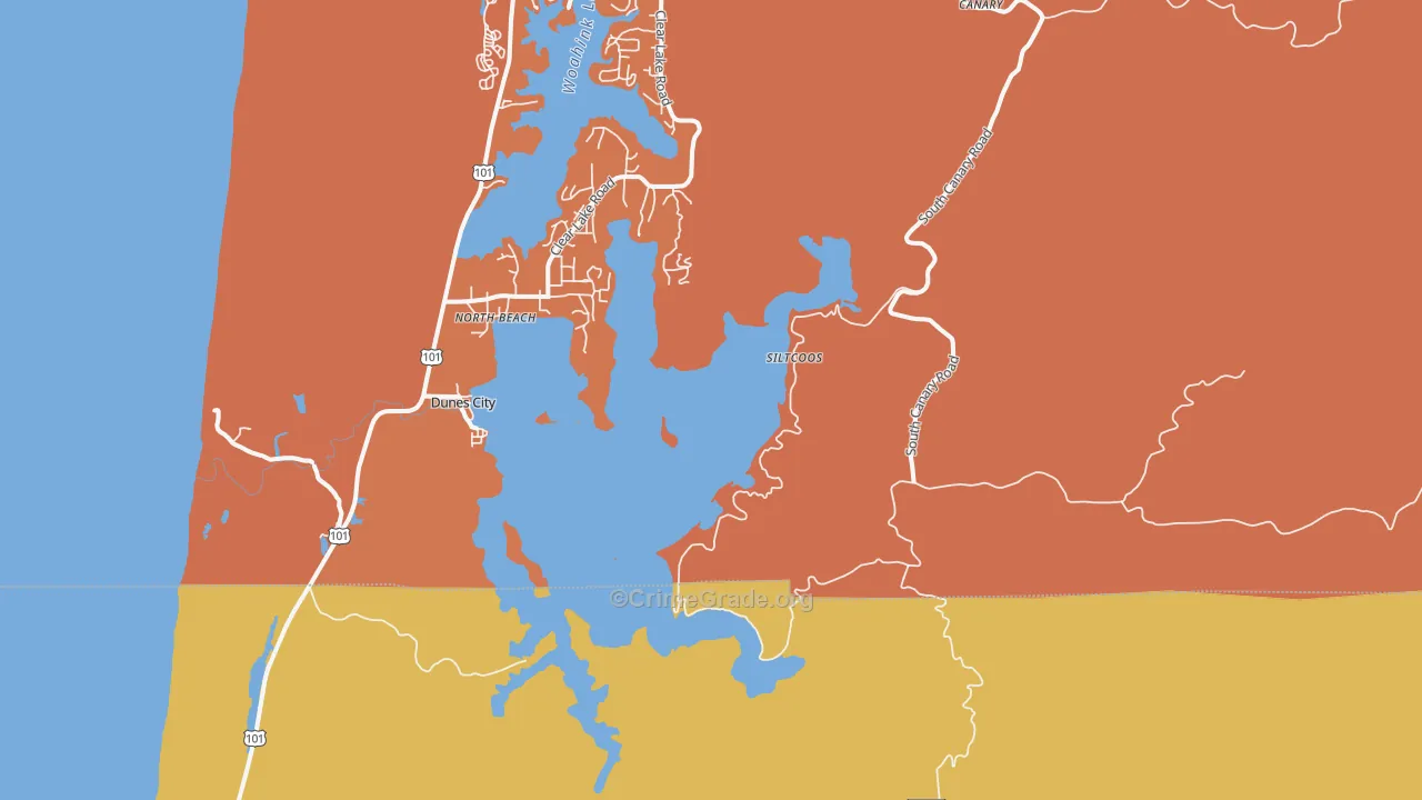 North Beach, OR Map of Arson Rates