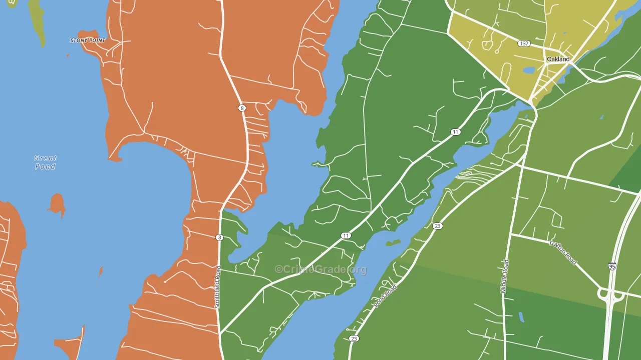 North Belgrade, ME Map of Arson Rates