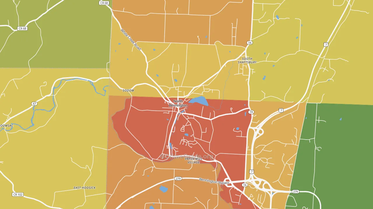 North Bennington, VT Map of Arson Rates