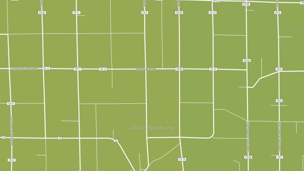 North Benton, MN Map of Arson Rates