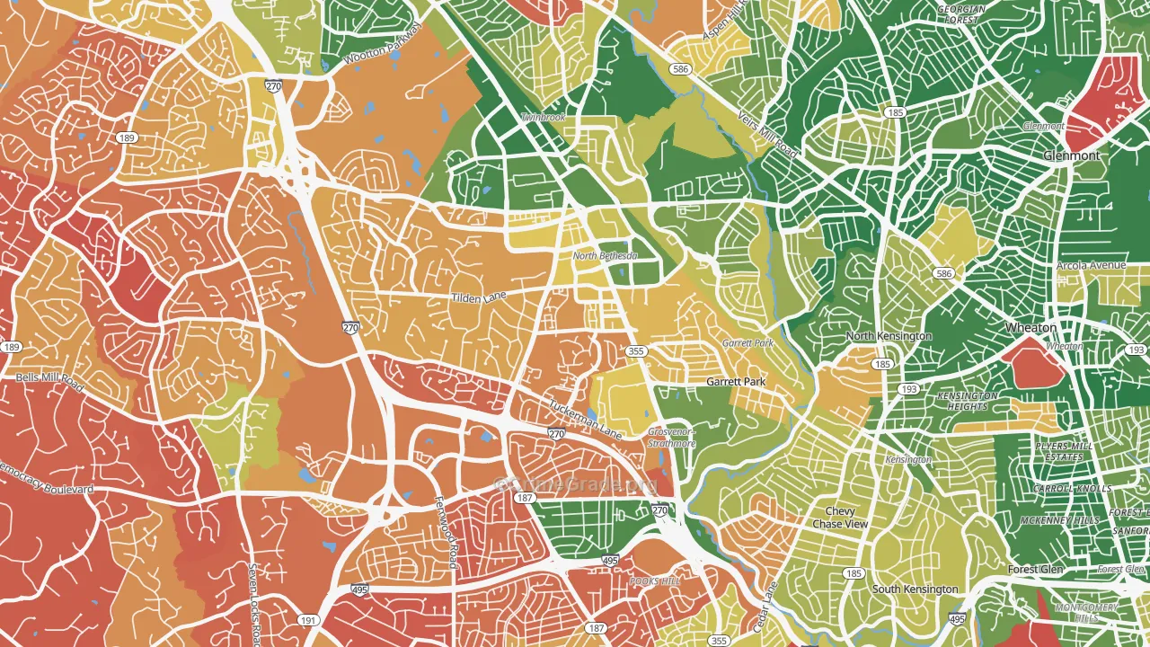 North Bethesda, MD Map of Arson Rates