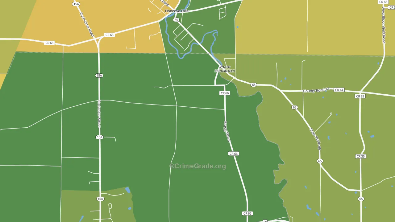 North Bloomfield, NY Map of Arson Rates