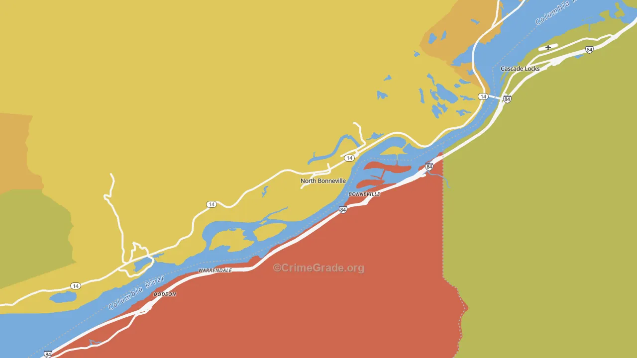 North Bonneville, WA Map of Arson Rates