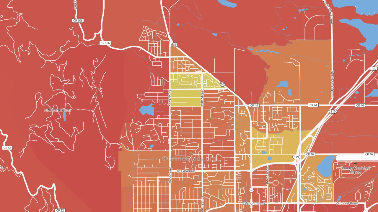 North Boulder, Boulder, CO Map of Arson Rates