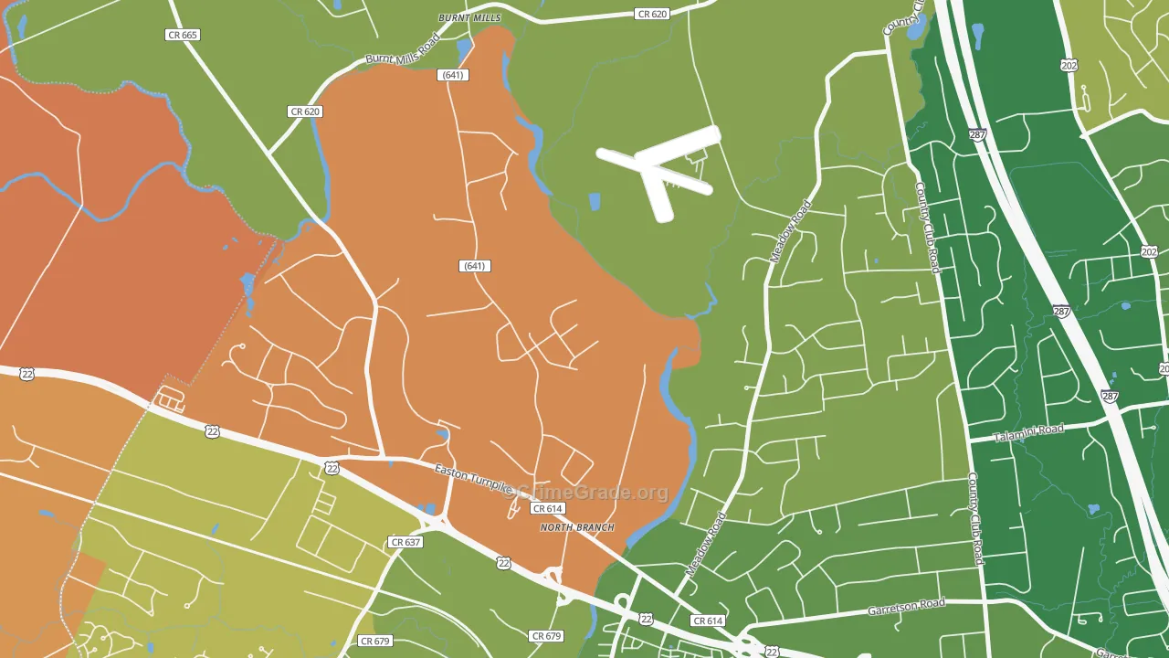 North Branch Depot, NJ Map of Arson Rates