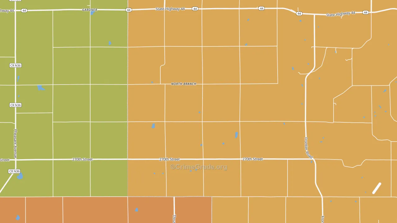 North Branch, IA Map of Arson Rates
