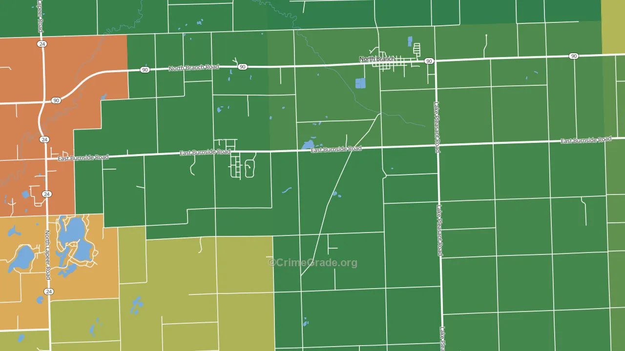 North Branch, MI Map of Arson Rates