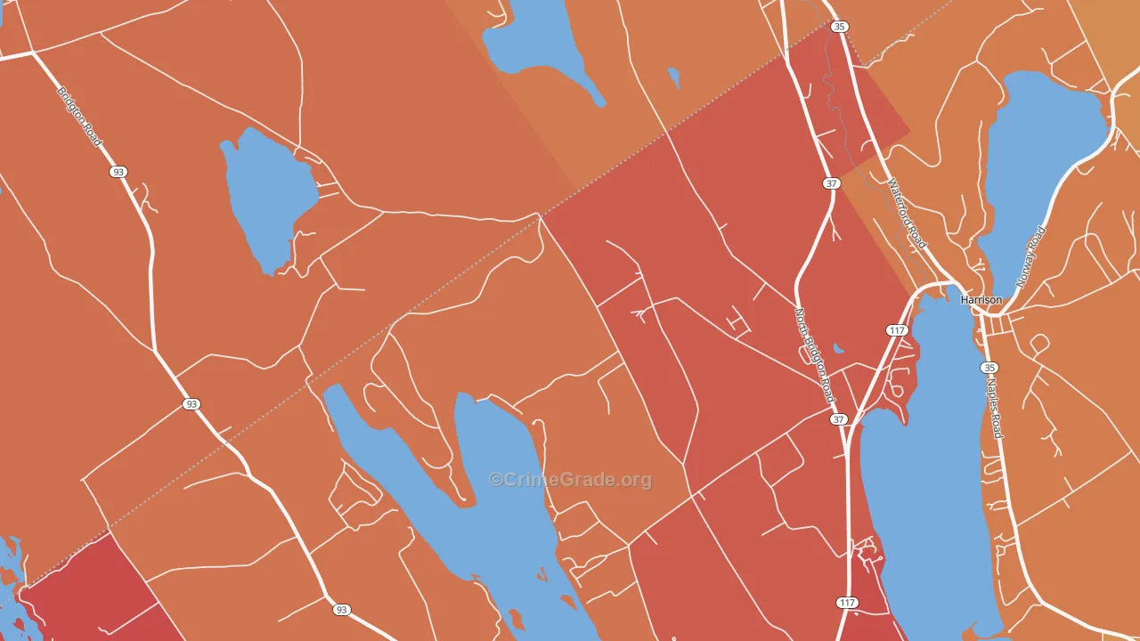North Bridgton, ME Map of Arson Rates