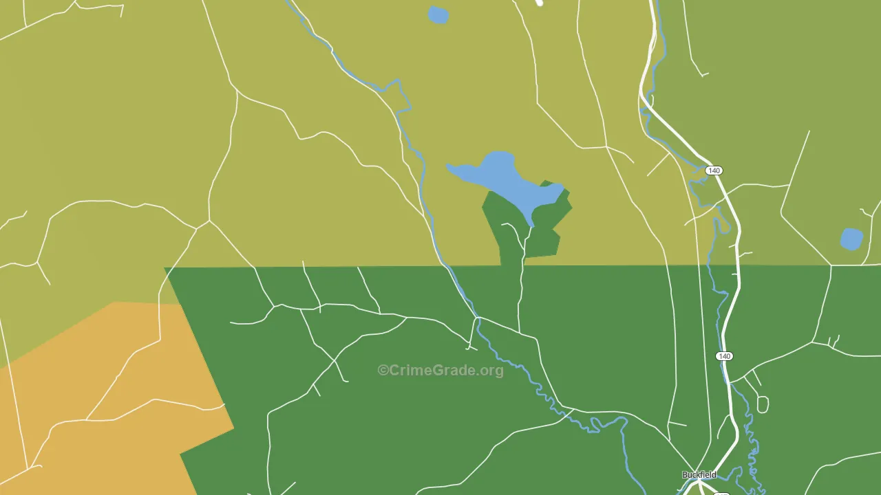 North Buckfield, ME Map of Arson Rates