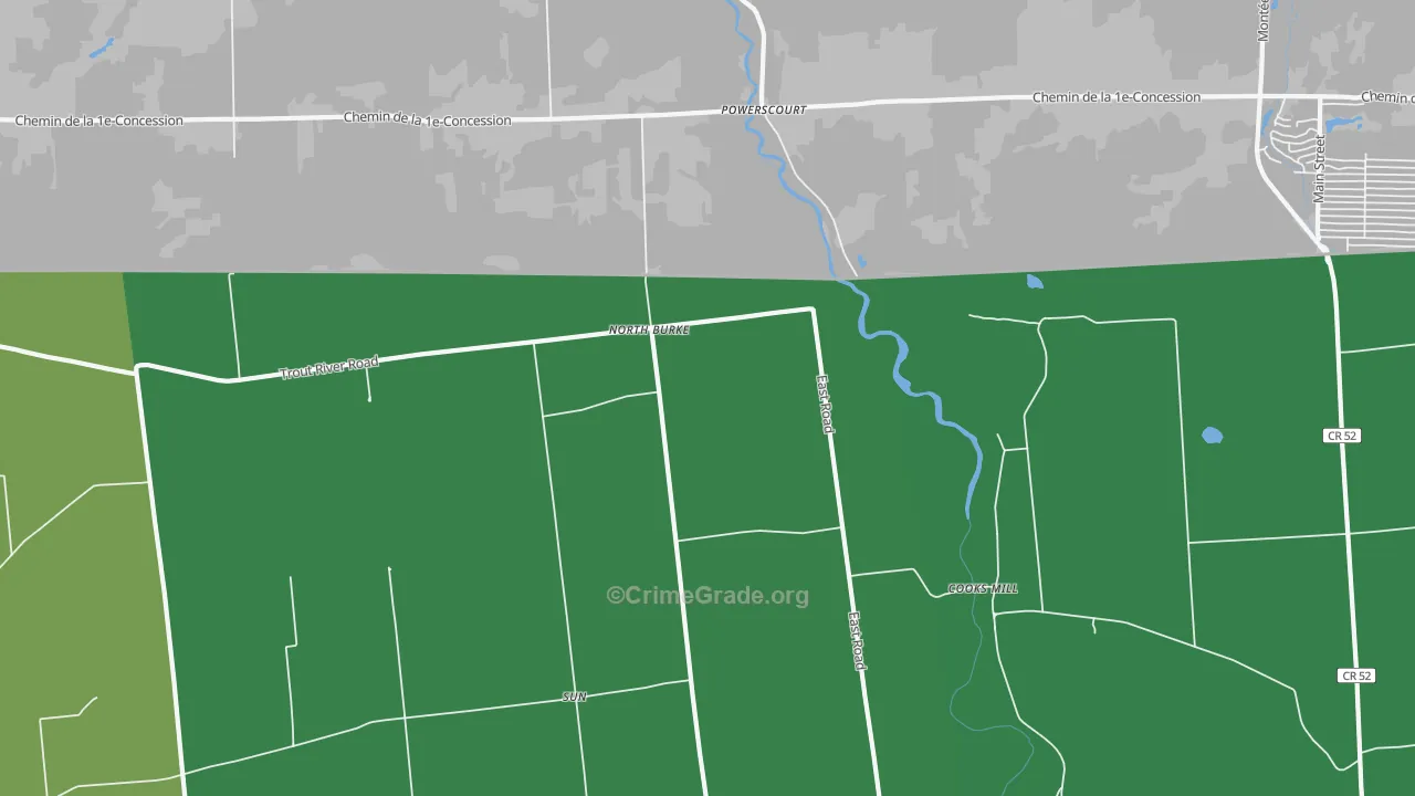 North Burke, NY Map of Arson Rates