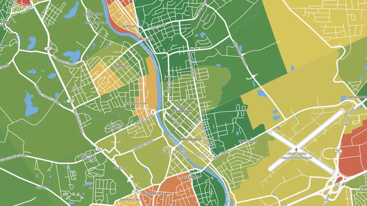 North Catasauqua, PA Map of Arson Rates