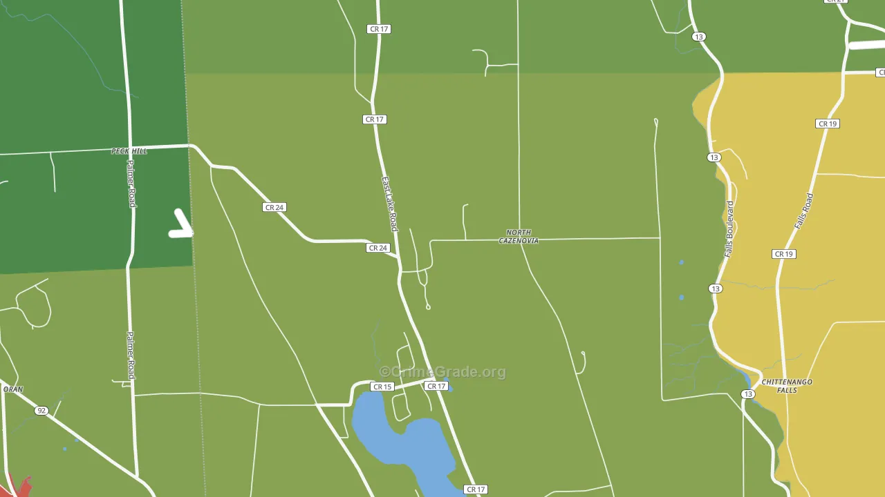 North Cazenovia, NY Map of Arson Rates