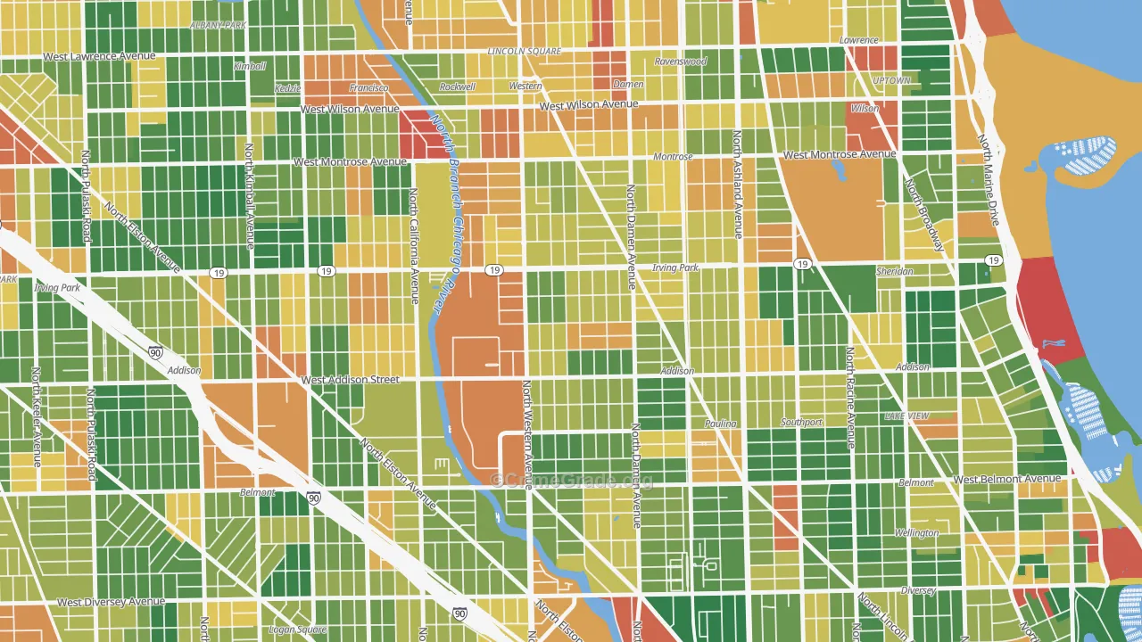 North Center, Chicago, IL Map of Arson Rates