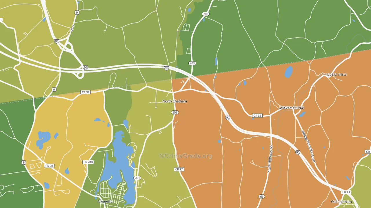 North Chatham, NY Map of Arson Rates