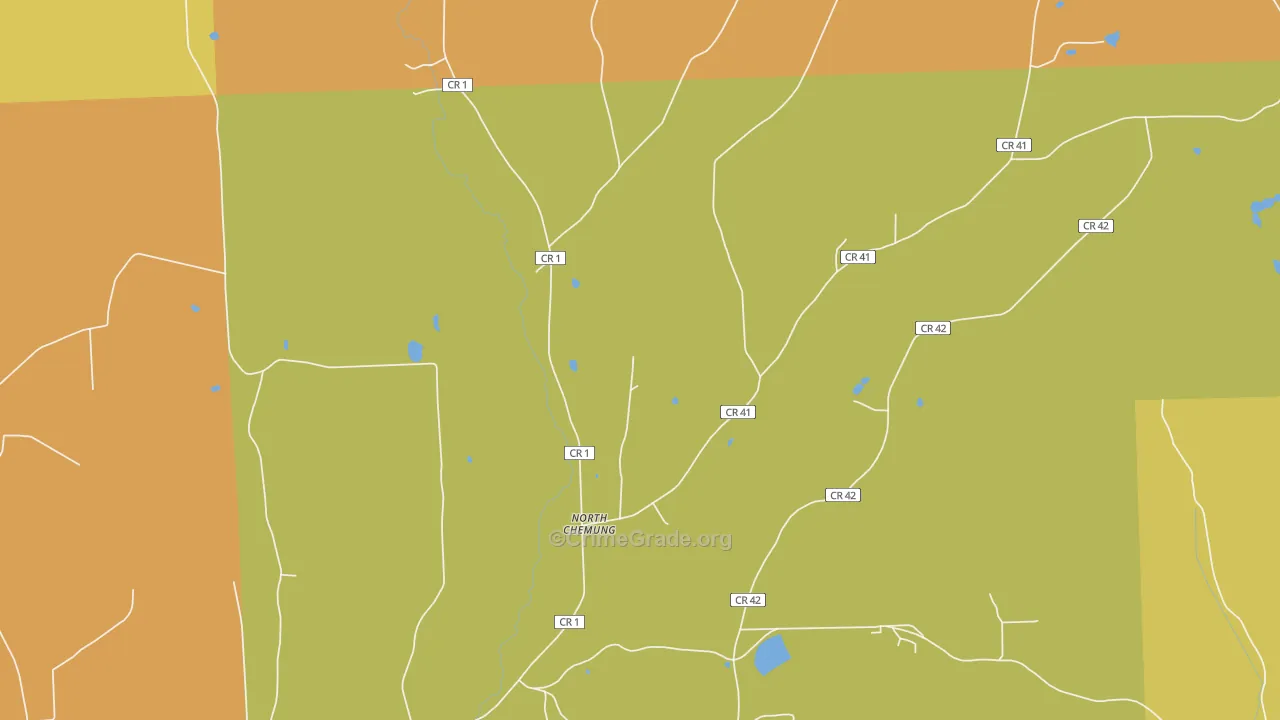 North Chemung, NY Map of Arson Rates