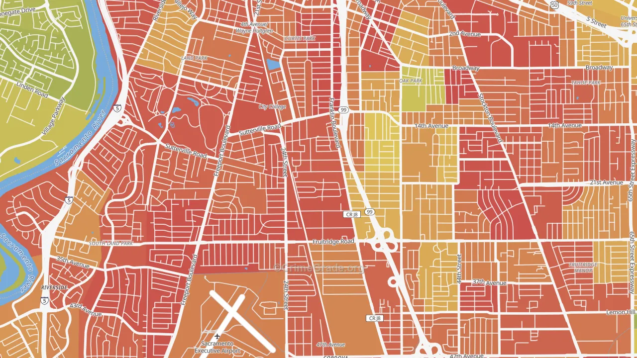 North City Farms, Sacramento, CA Map of Arson Rates