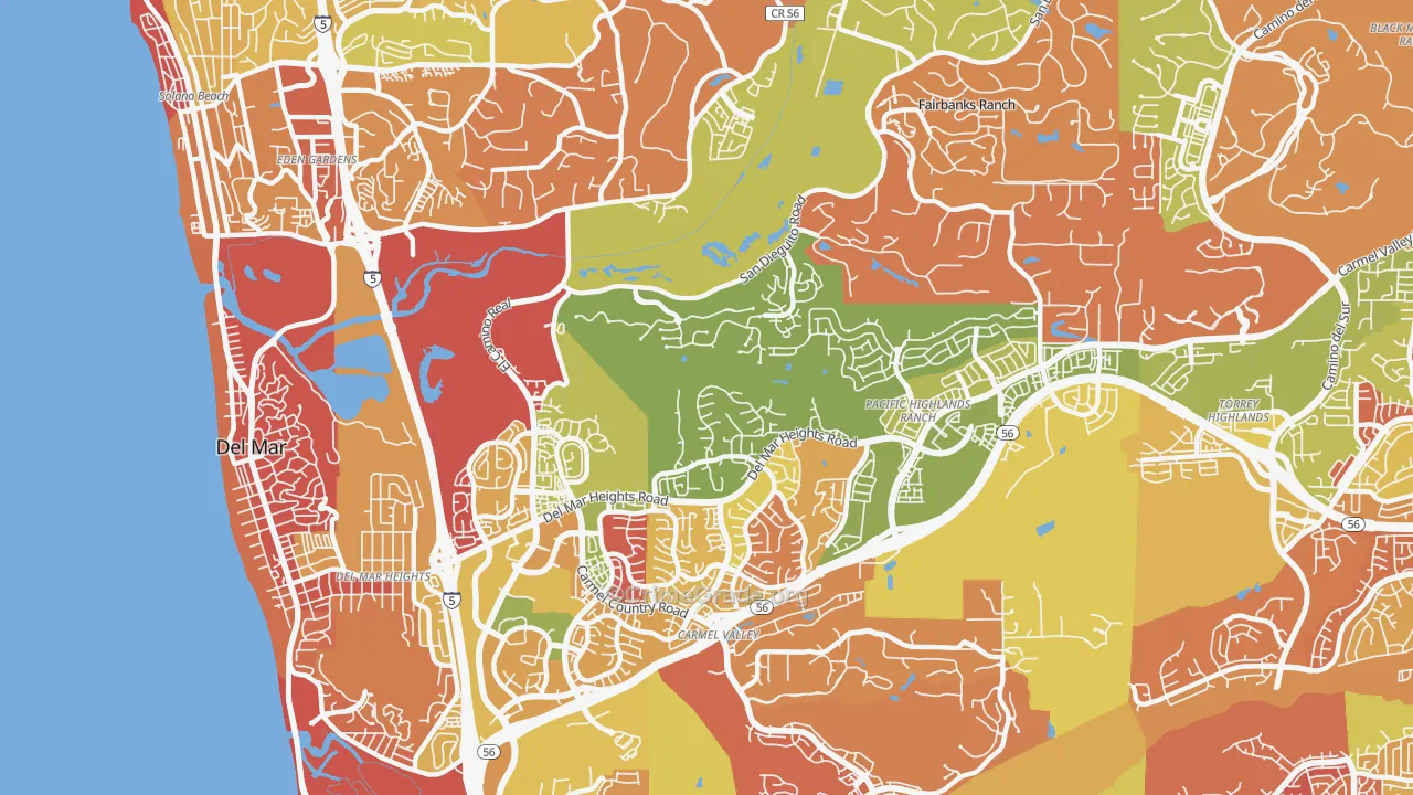 North City, San Diego, CA Map of Arson Rates