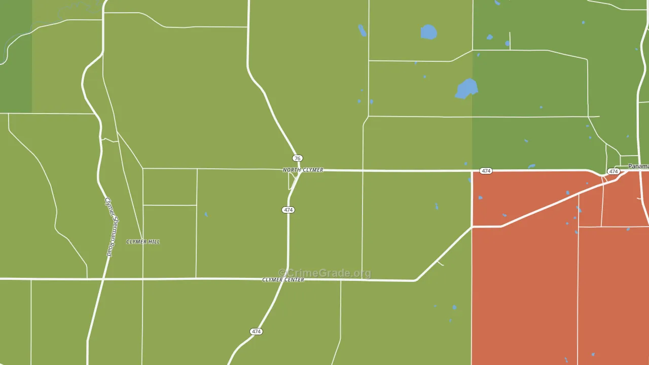 North Clymer, NY Map of Arson Rates