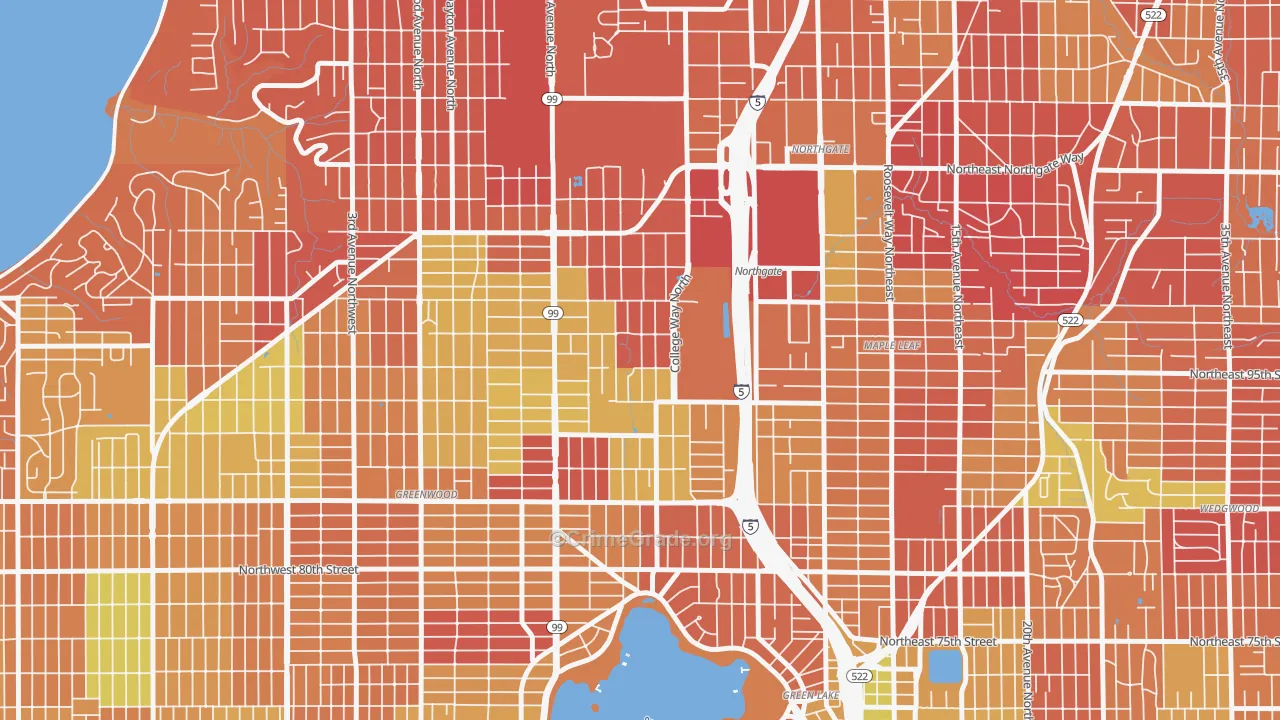 North College Park, Seattle, WA Map of Arson Rates