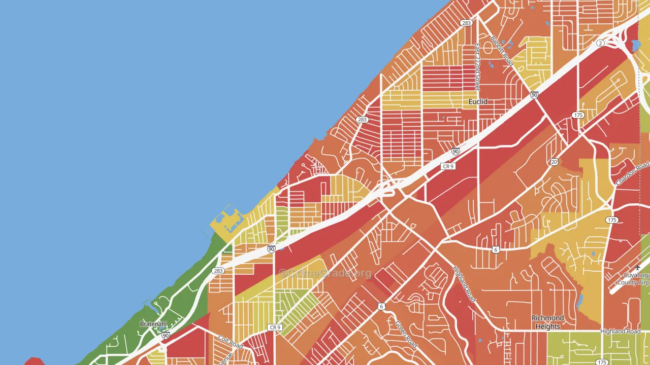 North Collinwood, Cleveland, OH Map of Arson Rates