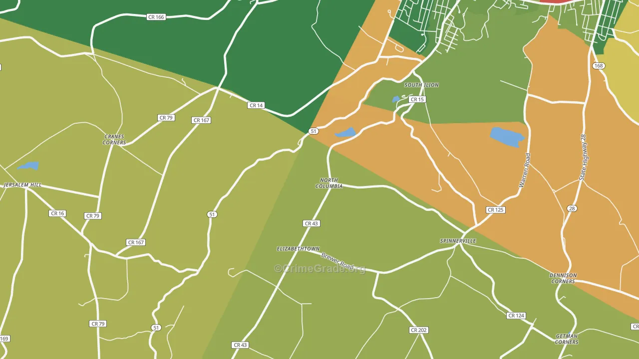 North Columbia, NY Map of Arson Rates
