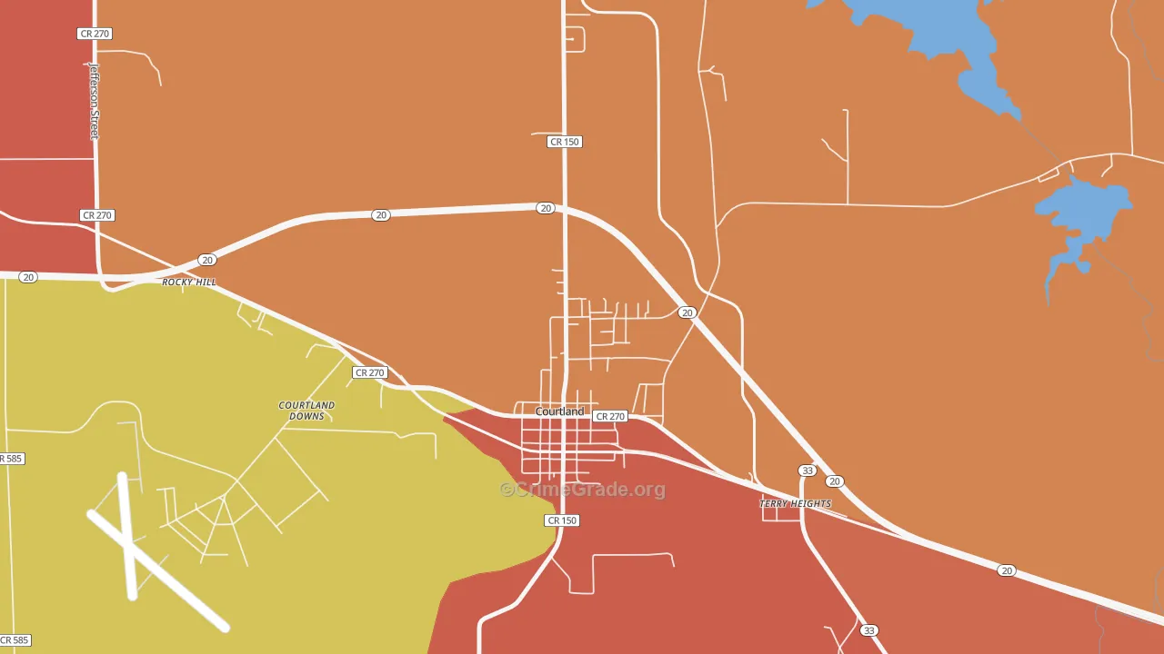 North Courtland, AL Map of Arson Rates