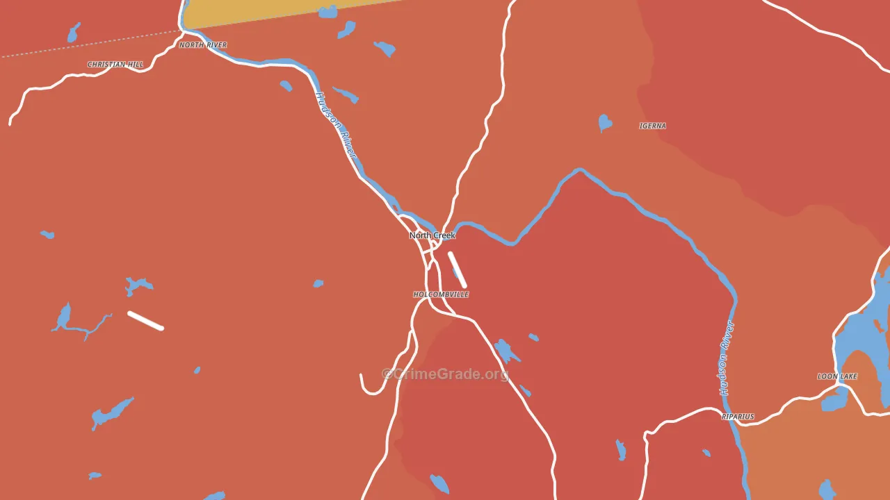 North Creek, NY Map of Arson Rates