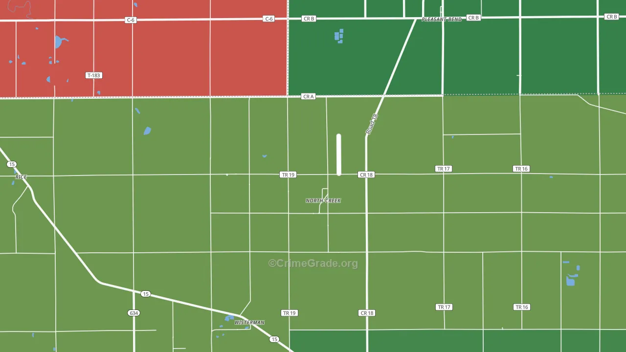 North Creek, OH Map of Arson Rates