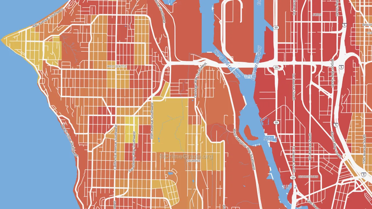 North Delridge, Seattle, WA Map of Arson Rates