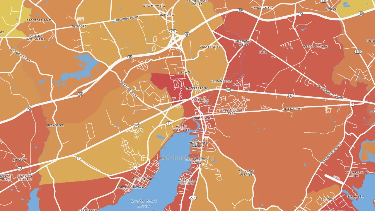 North East, MD Map of Arson Rates