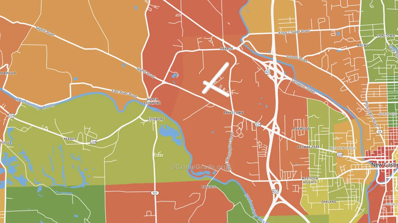North Edinburg, PA Map of Arson Rates