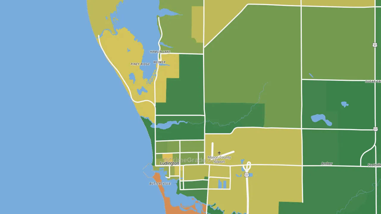 North Epworth, MI Map of Arson Rates