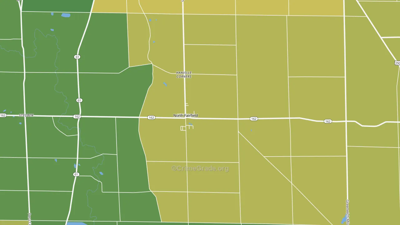 North Fairfield, OH Map of Arson Rates