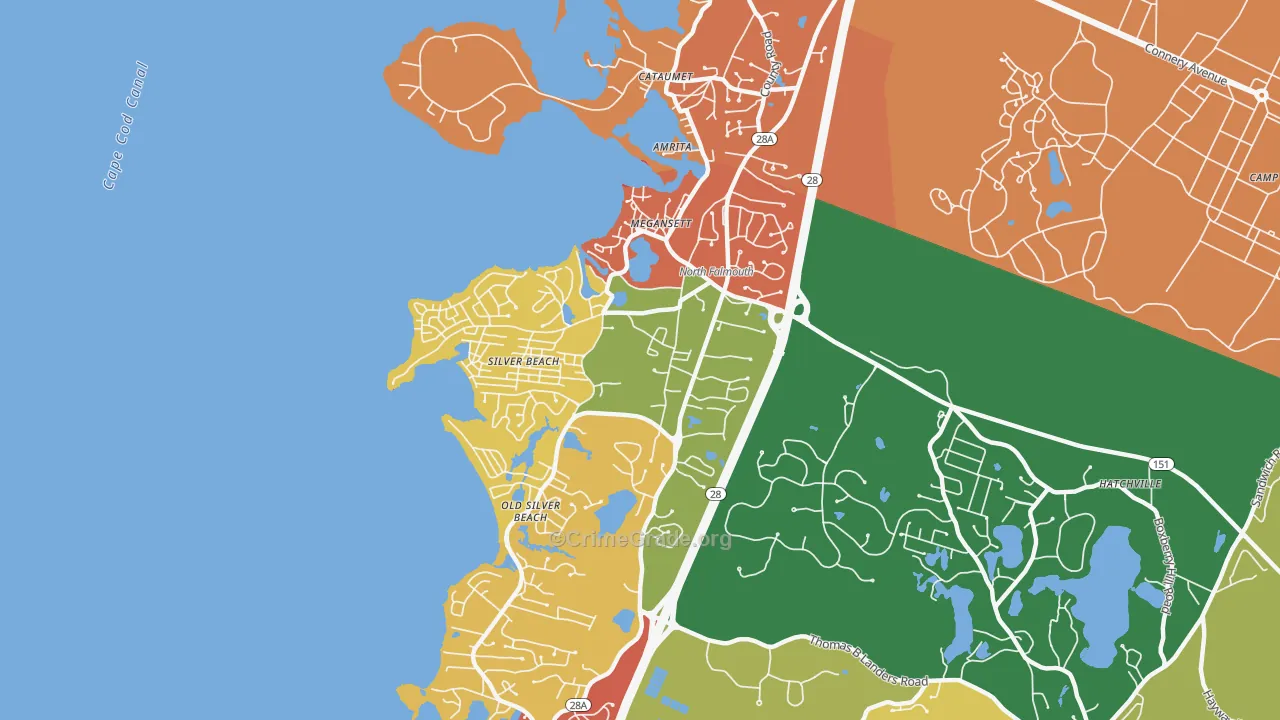 North Falmouth, MA Map of Arson Rates