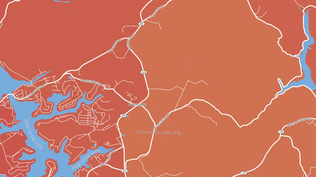 North Glade, MD Map of Arson Rates