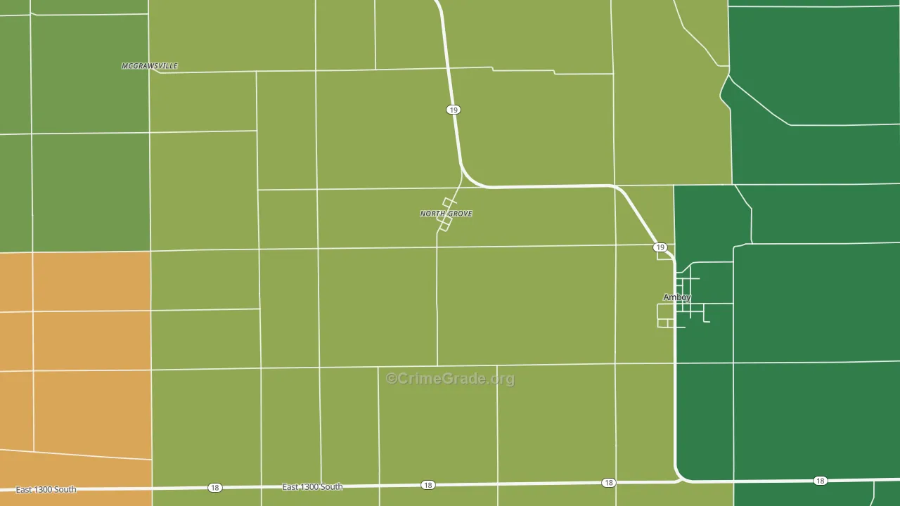 North Grove, IN Map of Arson Rates