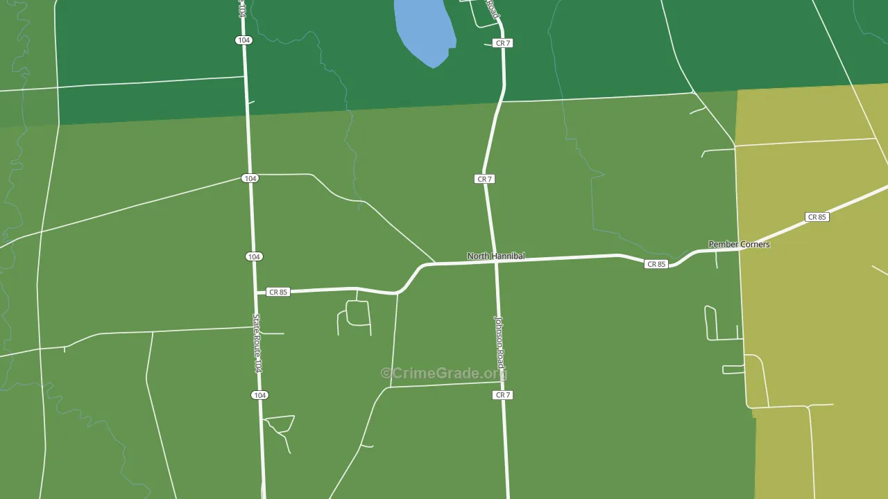 North Hannibal, NY Map of Arson Rates