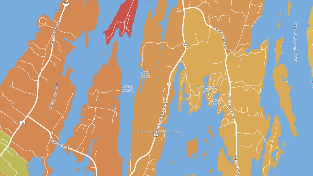 North Harpswell, ME Map of Arson Rates