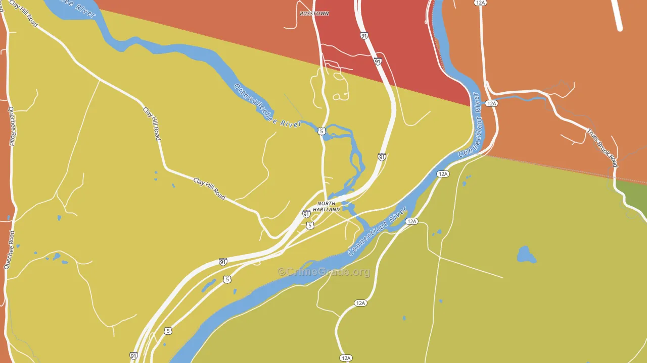 North Hartland, VT Map of Arson Rates