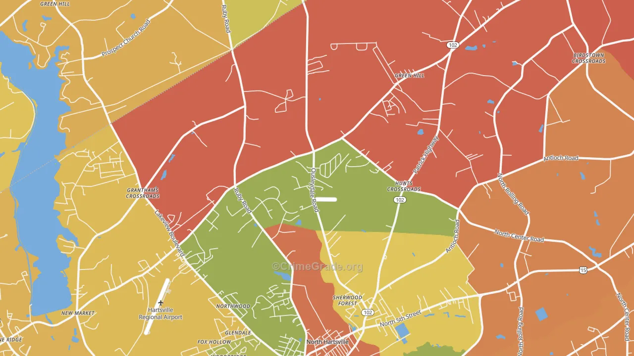 North Hartsville, SC Map of Arson Rates