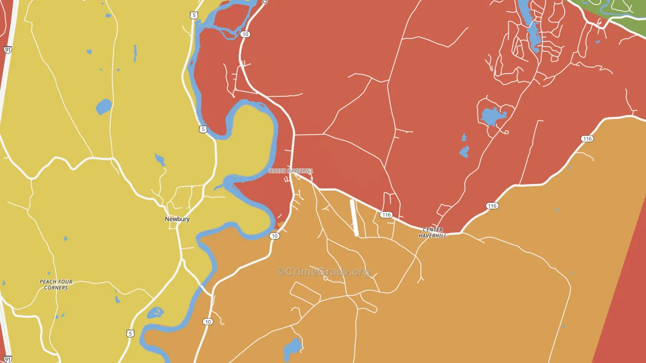 North Haverhill, NH Map of Arson Rates
