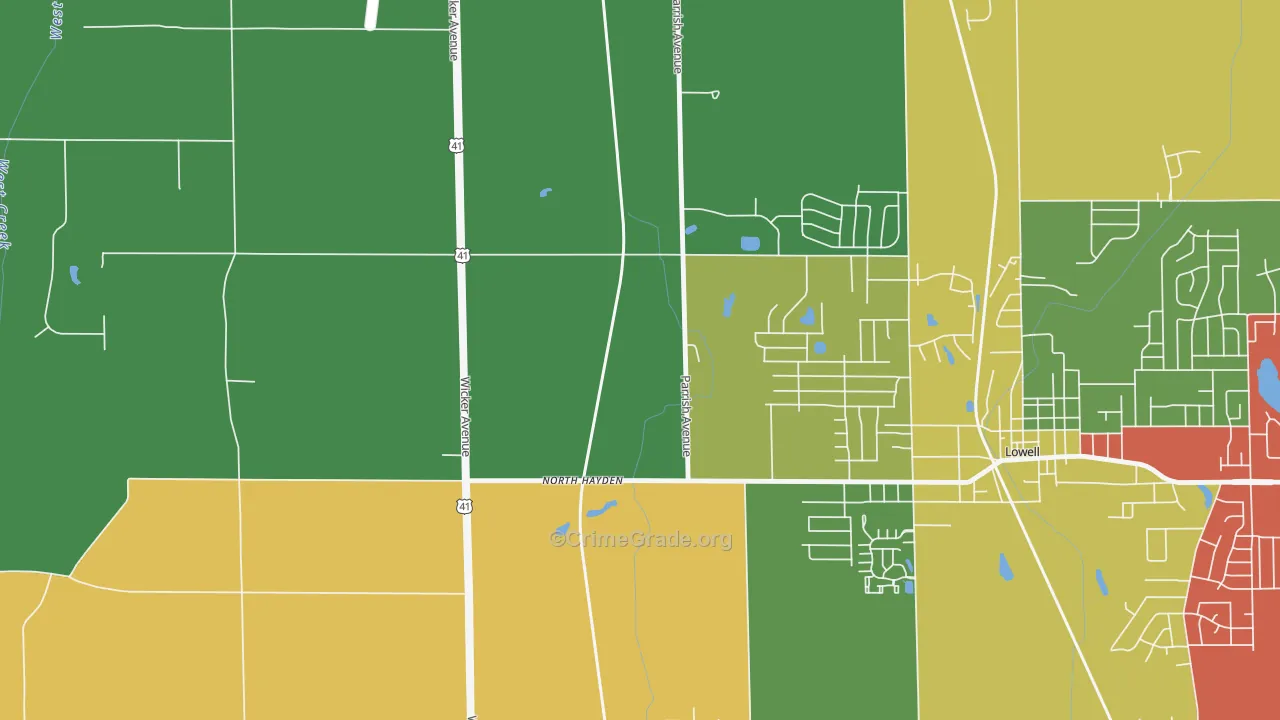North Hayden, IN Map of Arson Rates