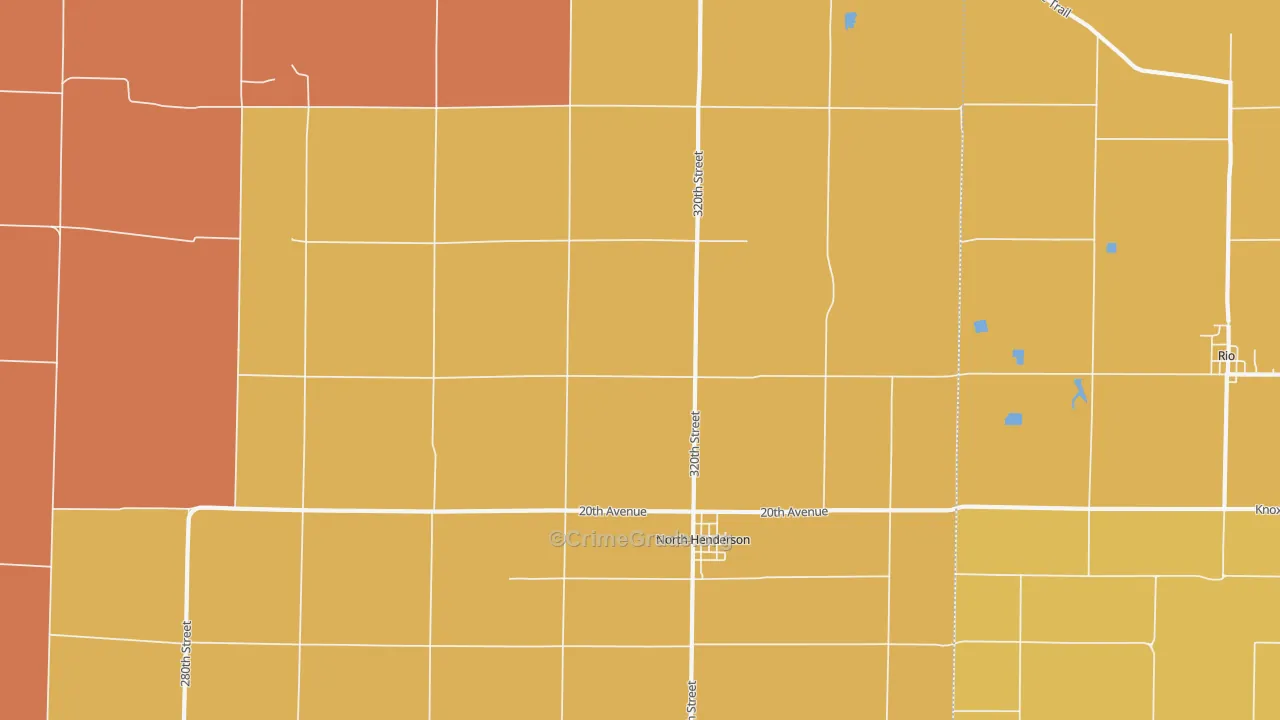 North Henderson, IL Map of Arson Rates