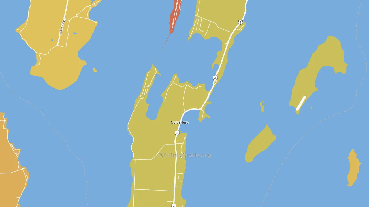 North Hero, VT Map of Arson Rates