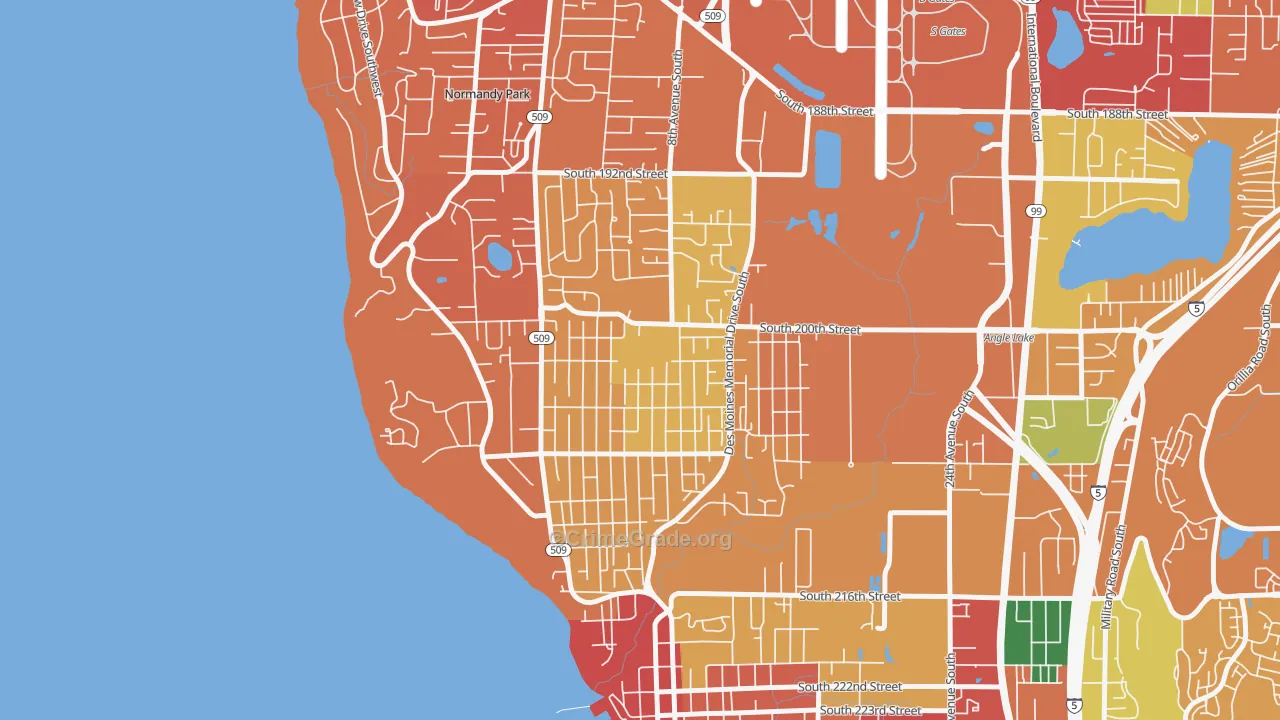 North Hill, Des Moines, WA Map of Arson Rates