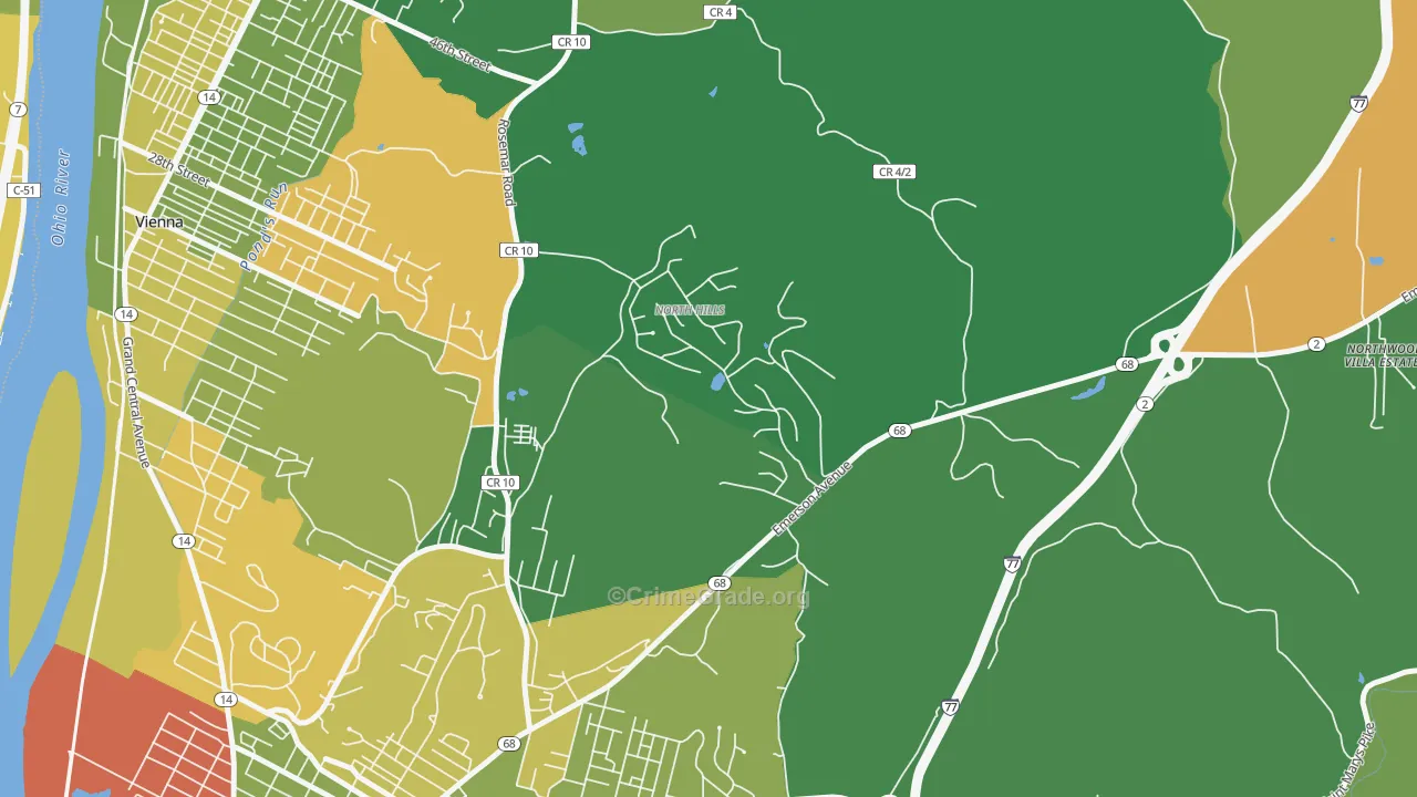 North Hills, WV Map of Arson Rates