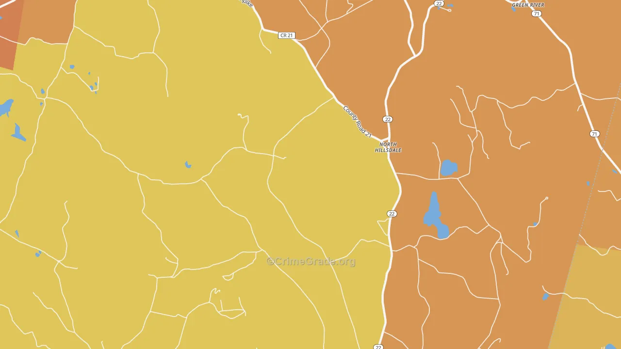North Hillsdale, NY Map of Arson Rates