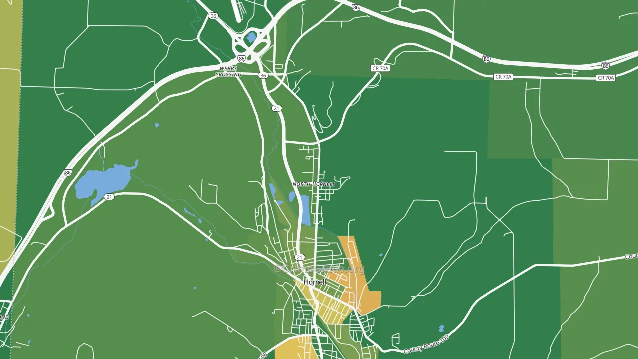 North Hornell, NY Map of Arson Rates